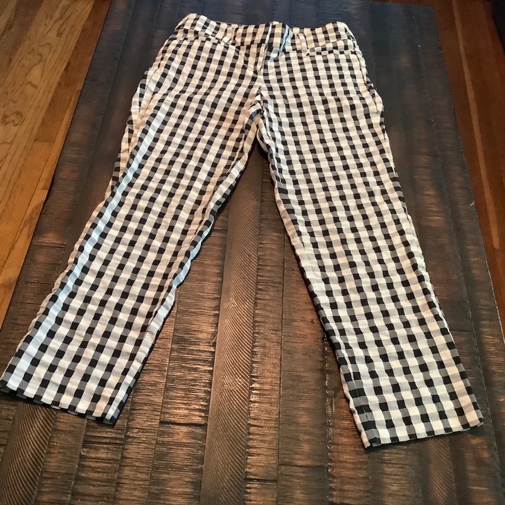 Loft cropped blk/wht cotton pant